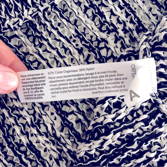 Eileen fisher open knit drop sleeve 3/4 sleeve pullover sweater medium - Picture 5 of 7